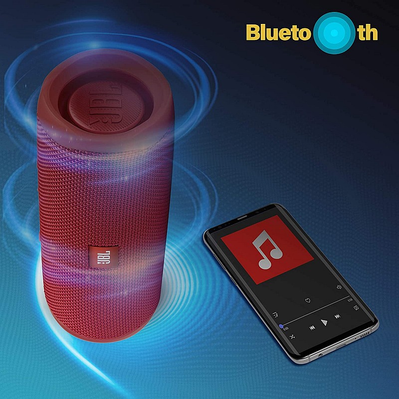 JBL Flip 4 Wireless Portable Bluetooth Speaker (Red)