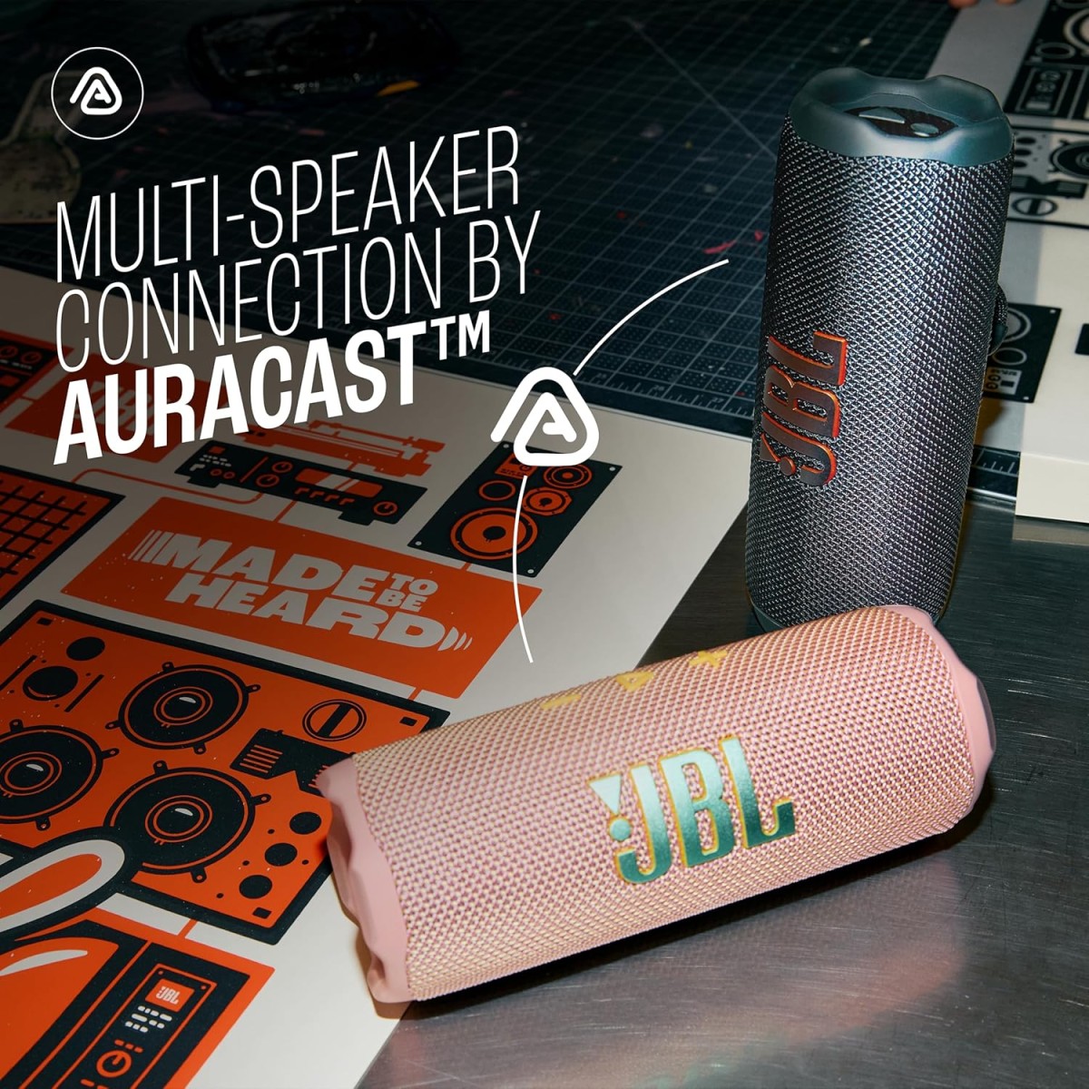 JBL Flip 7 Wireless Portable Bluetooth Speaker,Bold Pro Sound with AI Sound Boost,16Hrs of Playtime, IP68 Water & Dustproof, Multi-Speaker Connection by Auracast, Personalization App (Black & Orange) JBL Flip 7 Wireless Portable Bluetooth Speaker,Bold Pro Sound with AI Sound Boost,16Hrs of Playtime, IP68 Water & Dustproof, Multi-Speaker Connection by Auracast, Personalization App (Black & Orange)
