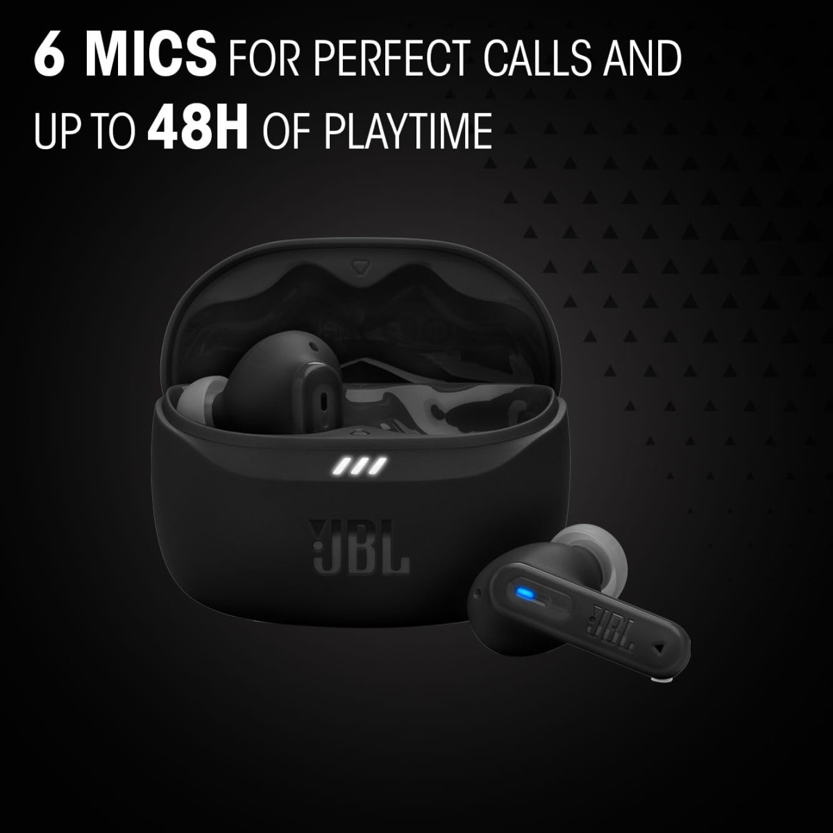 JBL New Launch Tune Beam 2 TWS, ANC Earbuds, 48Hr Playtime,Dual Connect, Ambient Aware, Relax Mode, Customized EQ with Headphones (Black)