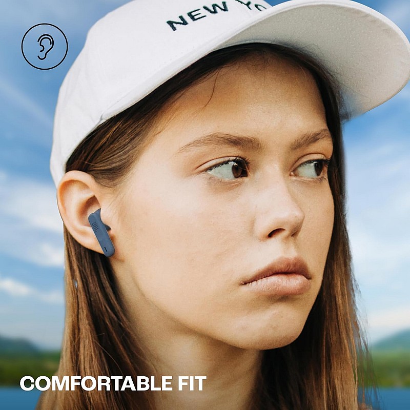 JBL Newly Launched Wave Flex in-Ear Wireless Earbuds TWS with Mic,App for Custom Extra Bass EQ, 32Hrs Battery, Quick Charge, IP54 Water & Dust Proof, Ambient Aware, Talk-Thru,Google FastPair (Black)