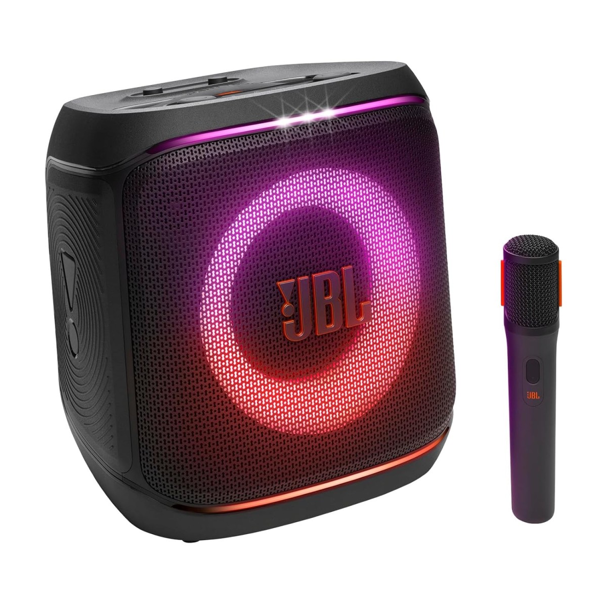 JBL Partybox Encore 2 with Mic, Wireless Bluetooth Party Speaker, AI Sound Boost, Dynamic Light Show, Upto 15Hrs Playtime, Replaceable Battery, Multi-Speaker Connection by Auracast, PartyBox App-Black JBL Partybox Encore 2 with Mic, Wireless Bluetooth Party Speaker, AI Sound Boost, Dynamic Light Show, Upto 15Hrs Playtime, Replaceable Battery, Multi-Speaker Connection by Auracast, PartyBox App-Black
