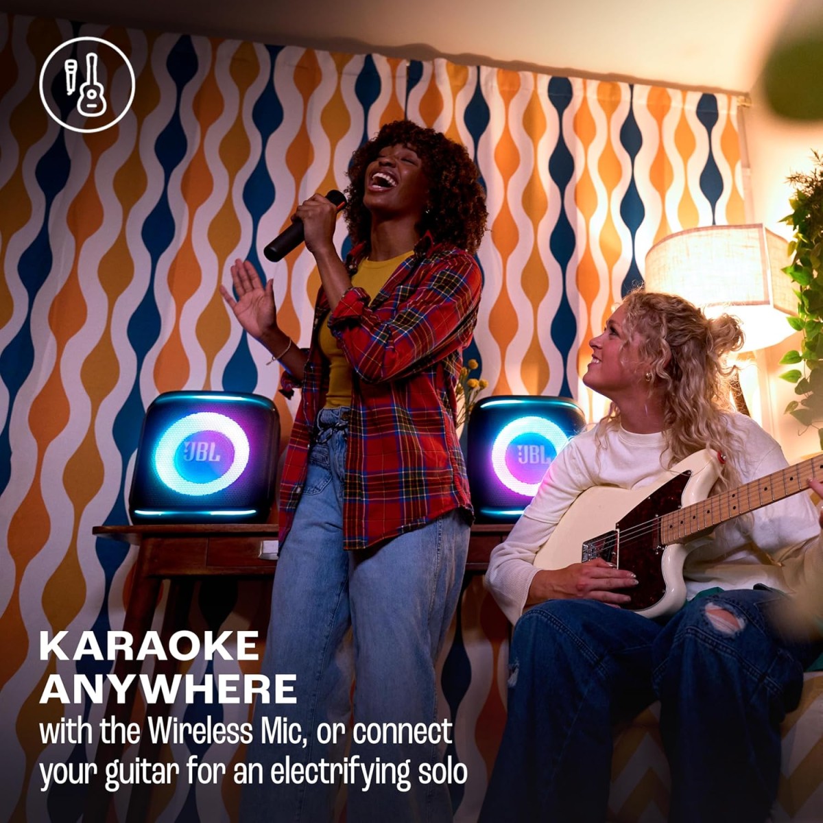 JBL Partybox Encore 2 with Mic, Wireless Bluetooth Party Speaker, AI Sound Boost, Dynamic Light Show, Upto 15Hrs Playtime, Replaceable Battery, Multi-Speaker Connection by Auracast, PartyBox App-Black JBL Partybox Encore 2 with Mic, Wireless Bluetooth Party Speaker, AI Sound Boost, Dynamic Light Show, Upto 15Hrs Playtime, Replaceable Battery, Multi-Speaker Connection by Auracast, PartyBox App-Black