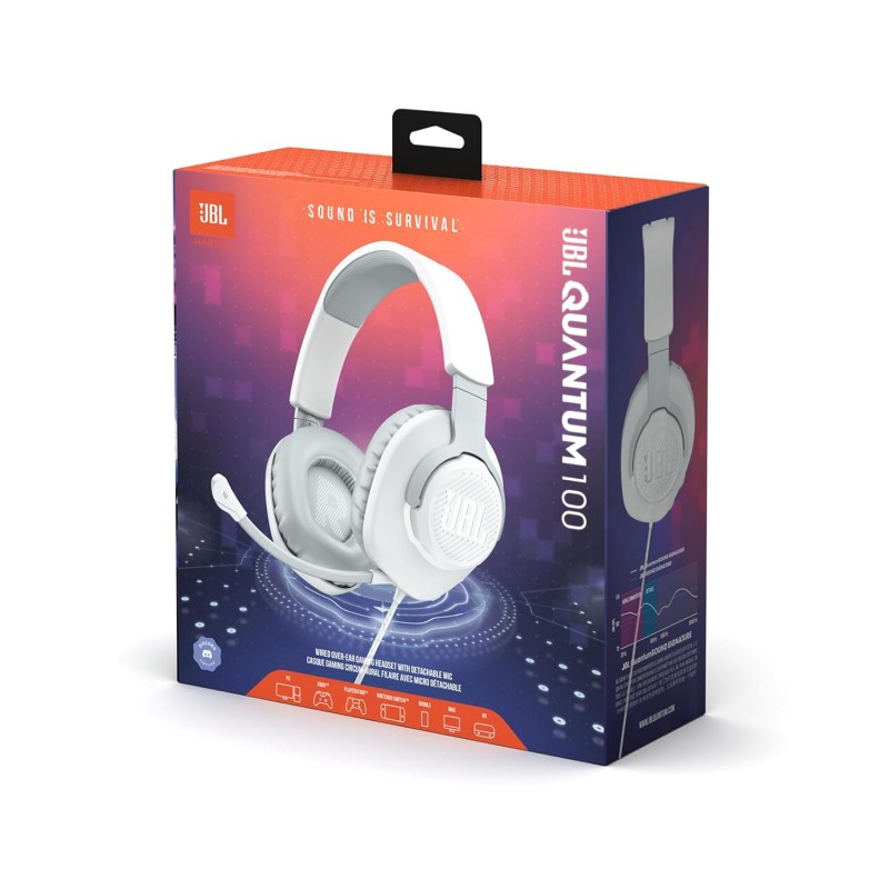 JBL Quantum 100 Wired Over Ear Gaming Headphones without Mic JBL Quantum 100 Wired Over Ear Gaming Headphones without Mic