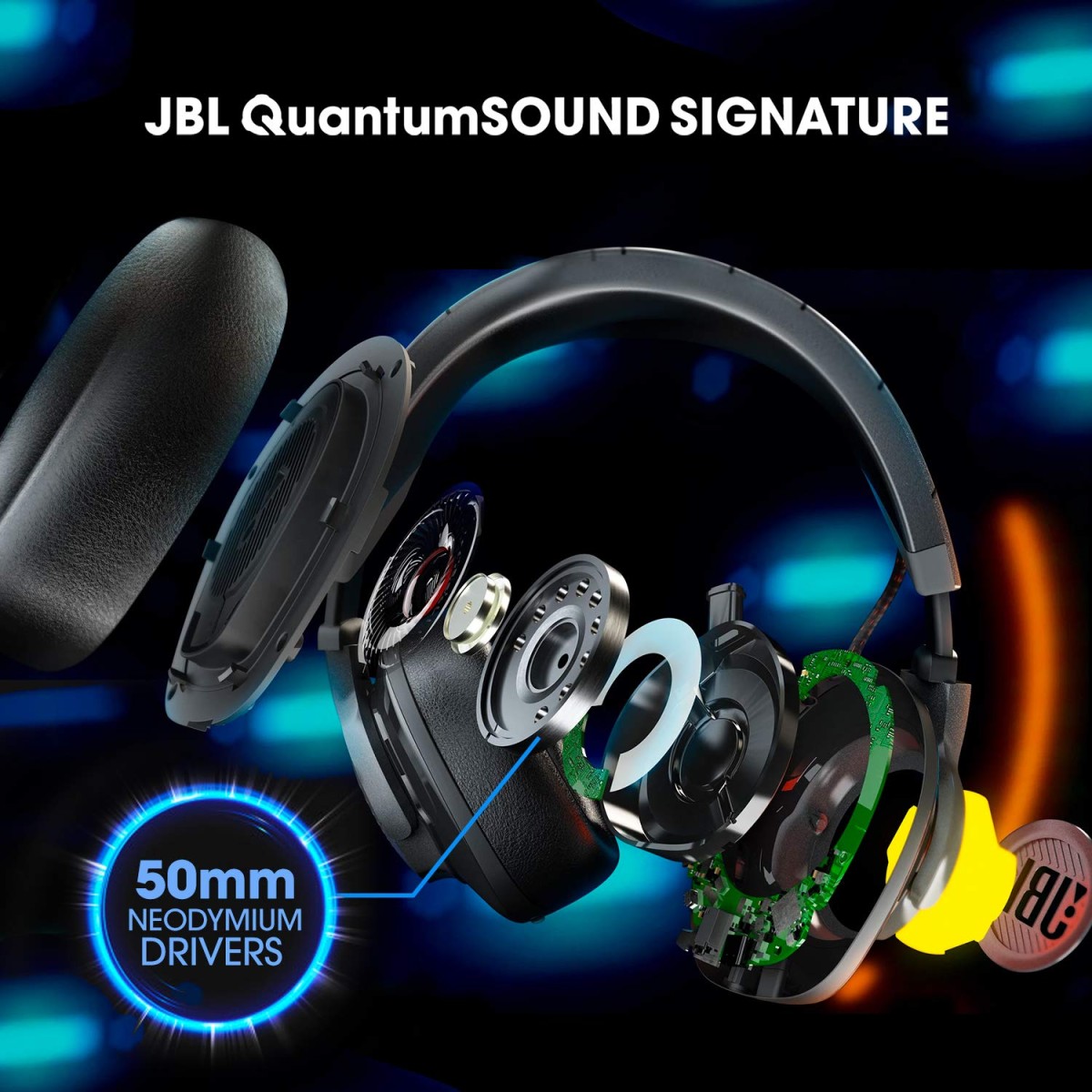 JBL Quantum 300, Wired Over Ear Gaming Headphones with Flip-up Boom Mic (Black)