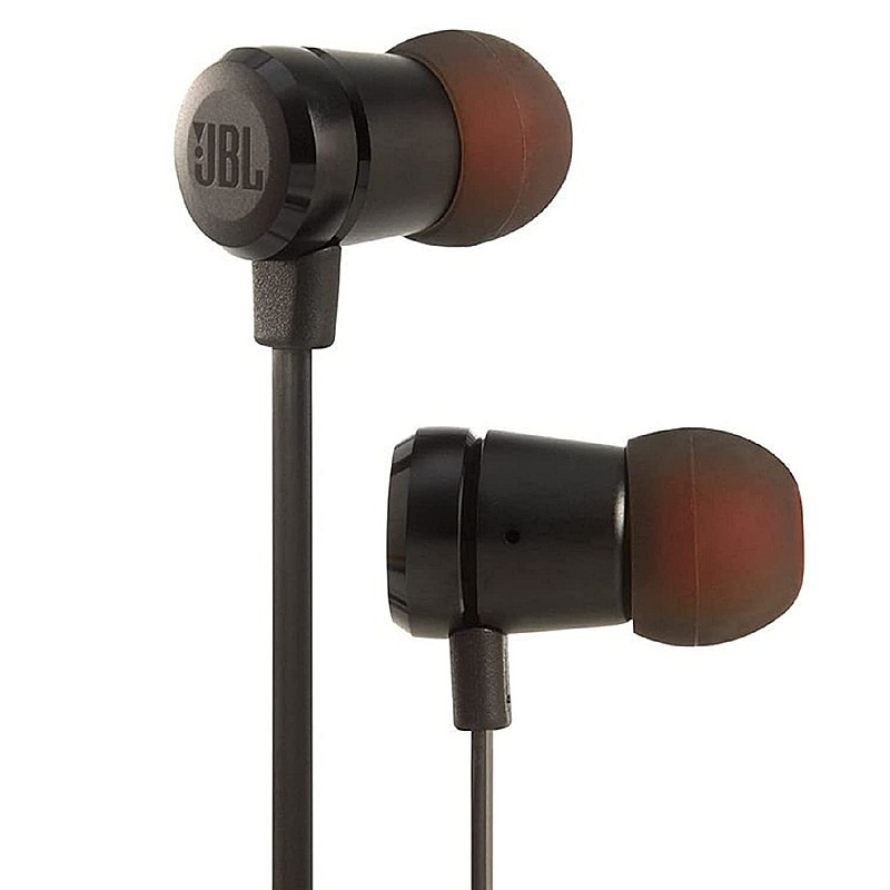 JBL T290 by Harman Pure Bass All Metal in-Ear Headphones with Mic Black