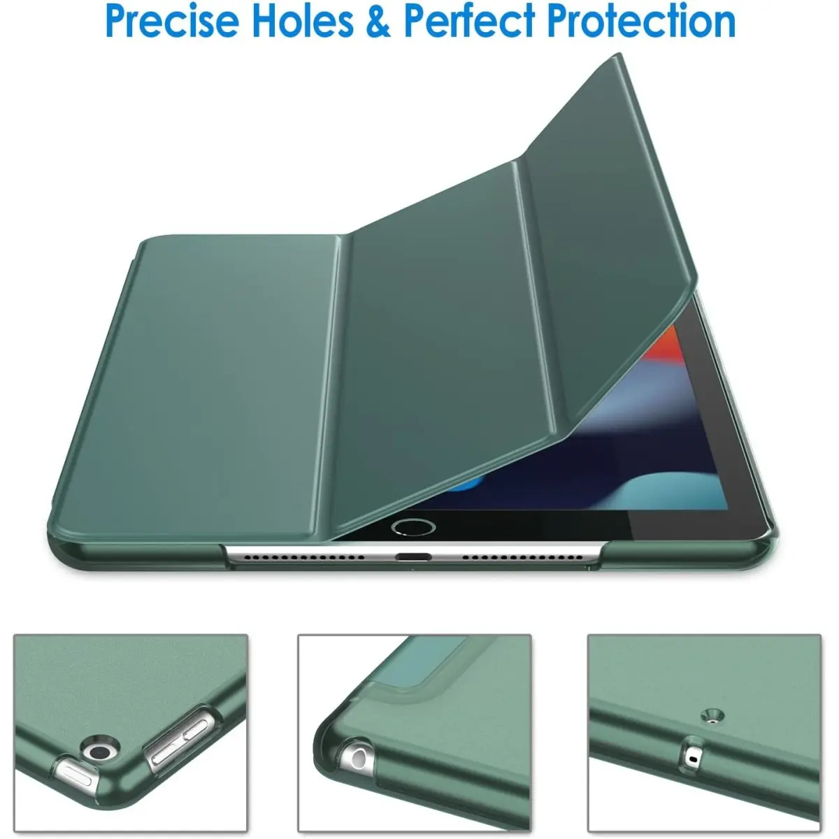 JETech iPad 10.2 Inch Case (2021/2020/2019 Model, 9th/8th/7th Generation), Auto-Sleep/Wake Case (Misty Green)