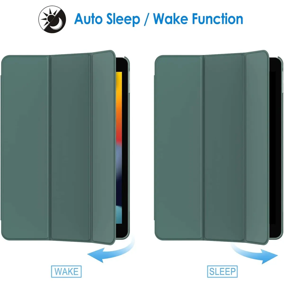 JETech iPad 10.2 Inch Case (2021/2020/2019 Model, 9th/8th/7th Generation), Auto-Sleep/Wake Case (Misty Green)