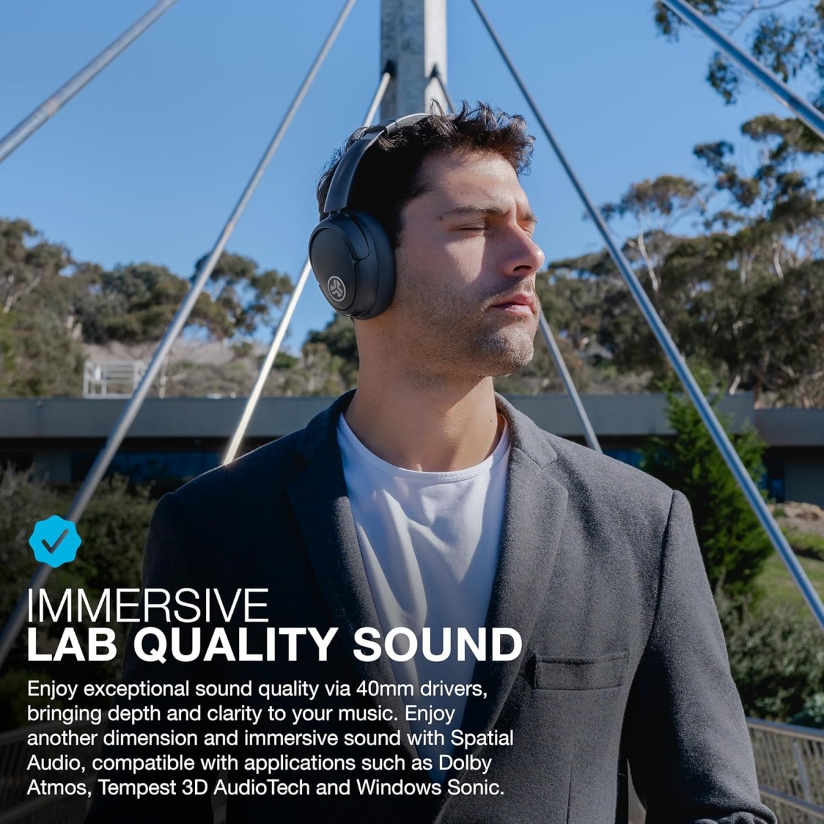 JLab JBuds LUX ANC Smart Active Noise Cancelling Headphones - Over Ear Wireless Headphones with Microphone, 70+ H Playtime Foldable Bluetooth Earphones with Multipoint & Customisable Sound, Graphite JLab JBuds LUX ANC Smart Active Noise Cancelling Headphones - Over Ear Wireless Headphones with Microphone, 70+ H Playtime Foldable Bluetooth Earphones with Multipoint & Customisable Sound, Graphite