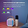 Airtree Mini Karaoke Machine for Kids Gifts Adults (Cute Little & Portable) Bluetooth Speaker with 2 Wireless Microphones Birthday Gifts for Girls 3-12 Years Old Toddler (Beige K-12 Double MIC)