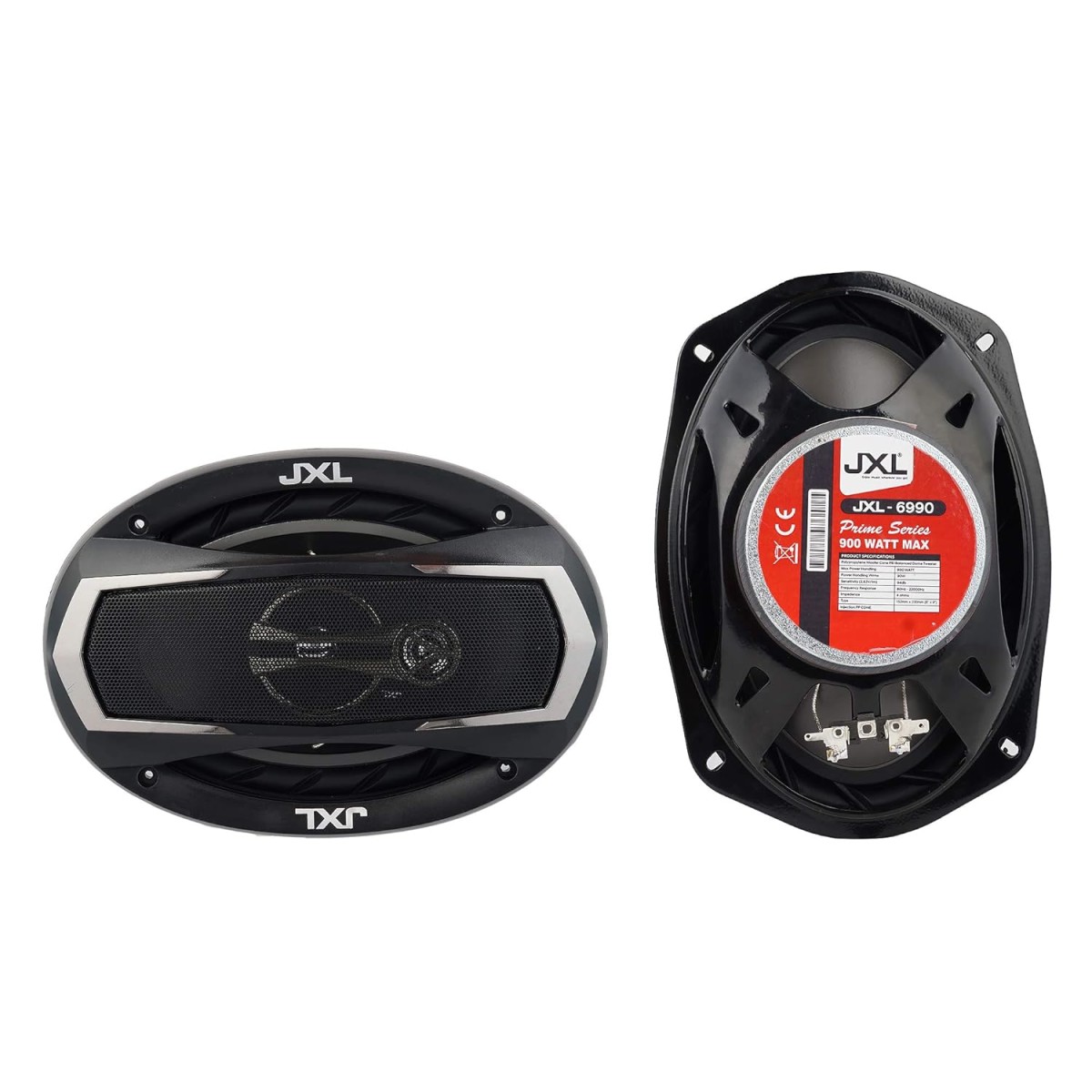 JXL 1090 High Performance 3 Way 4 Inch Coaxial Car Speaker with Inbuilt PEI Car Tweeter and HOP Woofer 500W MAX Pair (Black)