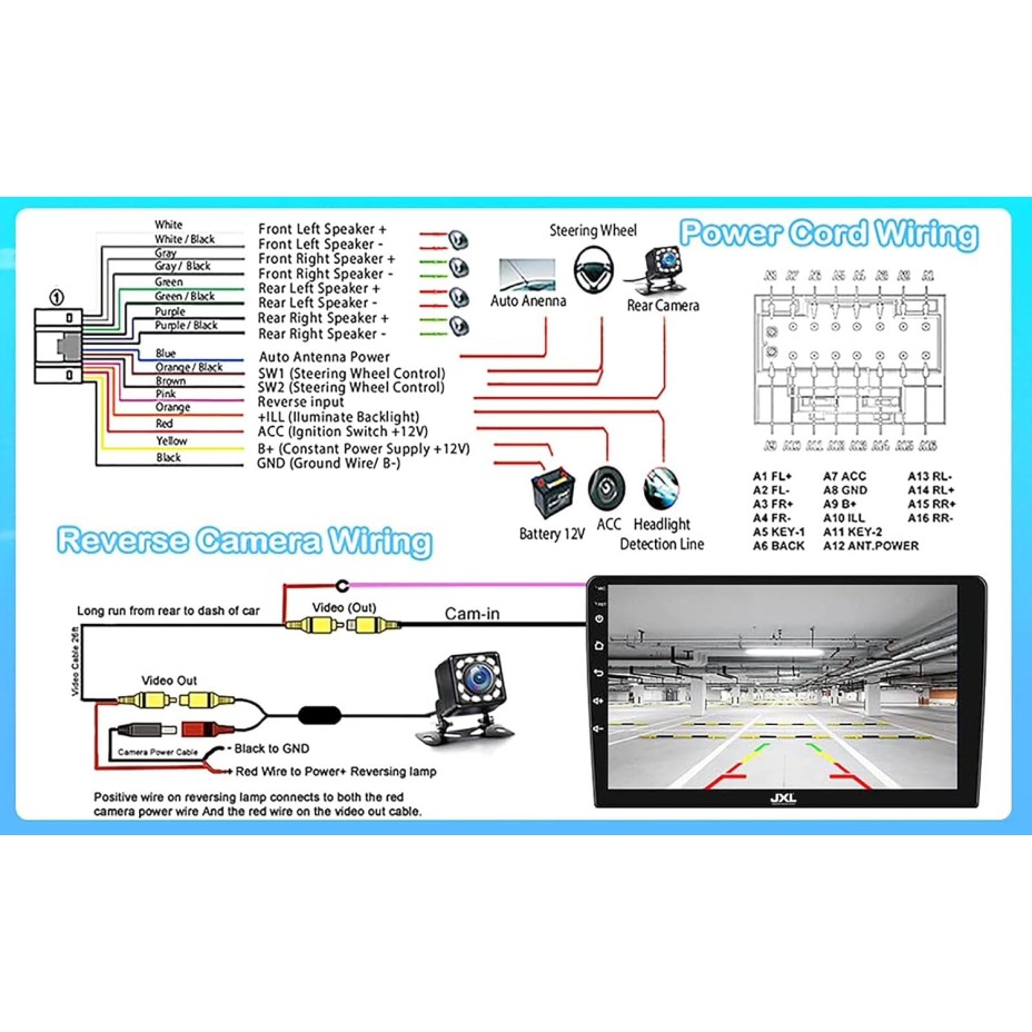 JXL 9 Inch HD 1280P Car Android Stereo with MTK Processor Wireless Android Auto and Wireless Apple Car Play Gorilla Glass IPS Display Flashing 4GB RAM 32GB ROM