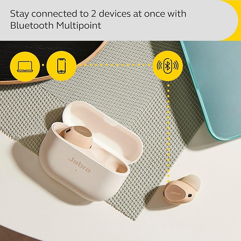 Jabra Elite 10 True Wireless Earbuds – Advanced Active Noise Cancelling Earbuds with Next-Level Dolby Atmos Surround Sound –All-Day Comfort, Multipoint Bluetooth, Wireless Charging - Cream