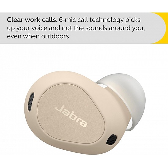 Jabra Elite 10 True Wireless Earbuds – Advanced Active Noise Cancelling Earbuds with Next-Level Dolby Atmos Surround Sound –All-Day Comfort, Multipoint Bluetooth, Wireless Charging - Cream