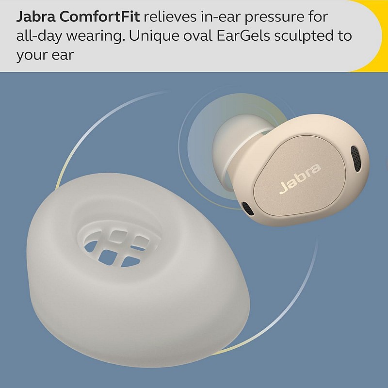 Jabra Elite 10 True Wireless Earbuds – Advanced Active Noise Cancelling Earbuds with Next-Level Dolby Atmos Surround Sound –All-Day Comfort, Multipoint Bluetooth, Wireless Charging - Cream