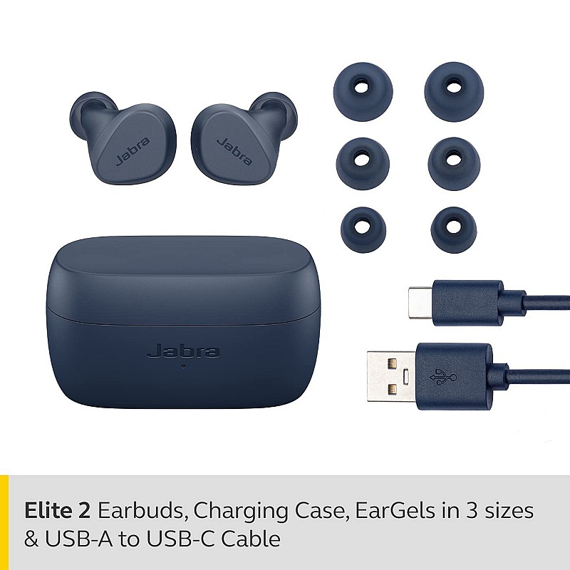 Jabra Elite 2 in Ear True Wireless Earbuds – with 21 Hours of Battery - Dark Grey