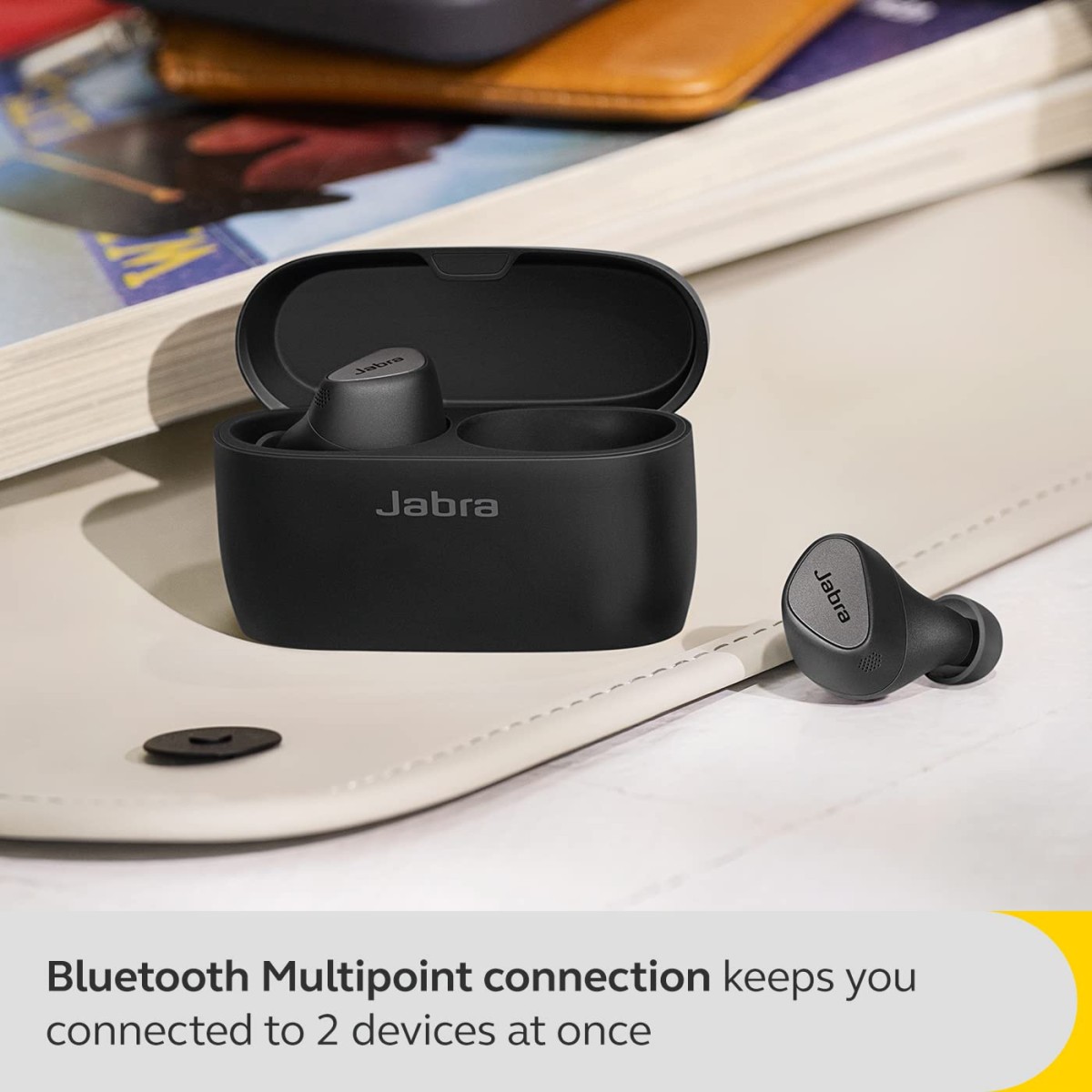 Jabra Elite 5 True Wireless in-Ear Bluetooth Earbuds - Hybrid Active Noise Cancellation (ANC), 6 Built-in Microphones for Clear Calls, Small Ergonomic Fit and 6mm Speakers