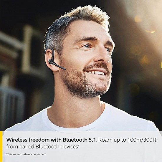 Jabra Talk 65 Mono Bluetooth Headset - Premium Wireless Single Ear Headset - 2 Built-in Noise Cancelling Microphones, Media Streaming and up to 100 Meters Bluetooth Range - Black