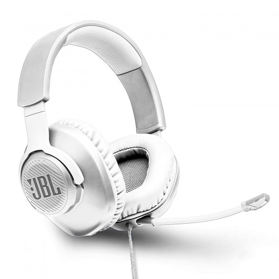 Jbl Quantum 100 Wired Over-Ear Gaming Headset with Detachable Mic (White)