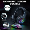 K10 7.1 Wired Headset with Noise Cancellation,RGB Led Light,Compatible for Pc,Laptop,Tablets,Ps4,Ps5 Xbox Consoles (Black),Over Ear