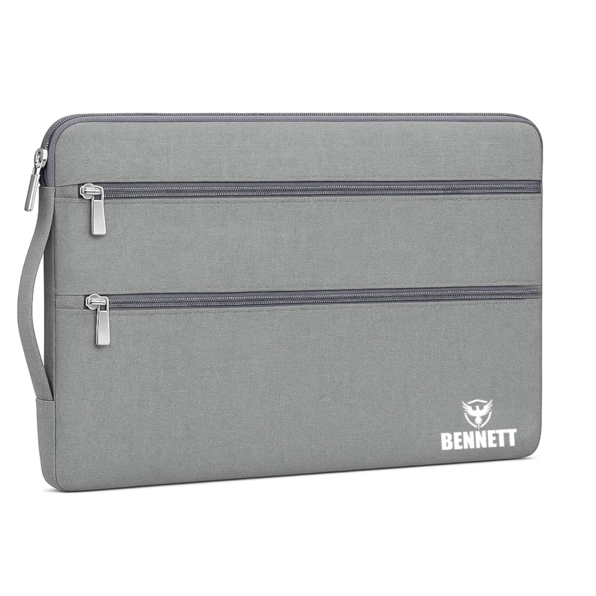 KBBRD Bennett Khadi + Polyester Drax Laptops Bag Sleeve Case Cover Pouch for 15.6 Inches 39Cm Laptop Apple/Dell/Lenovo/Asus/Hp/Samsung (Grey)