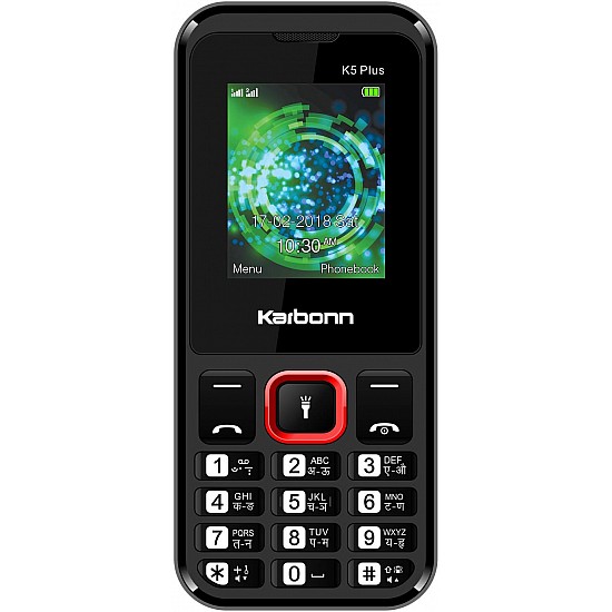 Karbonn K5 Plus (Dual SIM, Black and Red)