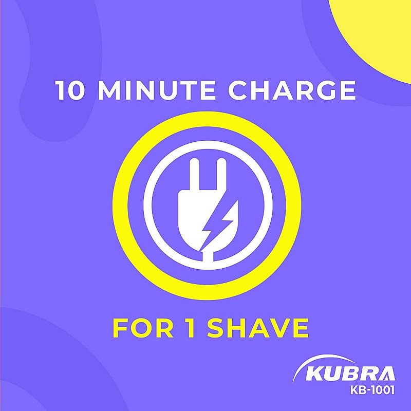 Kubra KB-1001 USB Fast charging, 90 min runtime, Adjustable 38 Length Setting, Ultra Sleek Beard Trimmer for Men (Black)