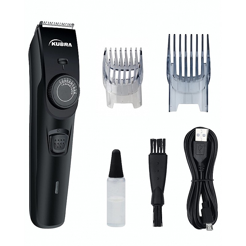 Kubra KB-1088 Hair and Beard Trimmer with USB Charging, 40 Length Setting, 45 minutes Cordless use, 1 Year Warranty (Black)