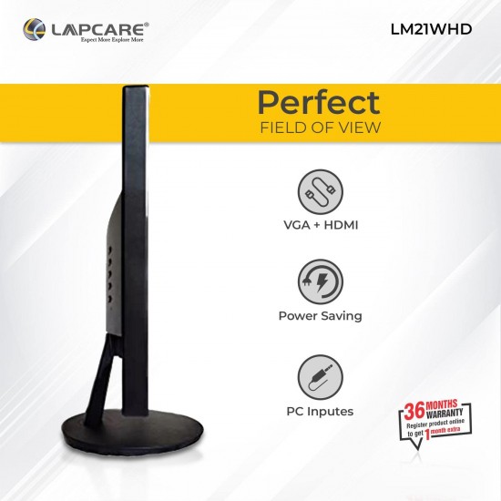 LAPCARE LED Monitor LM21WHD – 20’’(50.8CM) – VGA & HDMI