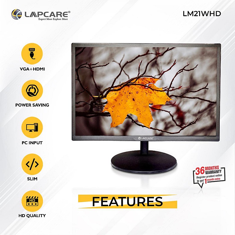 LAPCARE LED Monitor LM21WHD – 20’’(50.8CM) – VGA & HDMI