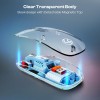 LAPCARE Trendy Plus Transparent Wireless and Bluetooth Rechargeable Mouse, USB Receiver,Desktop Lock Key