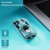 LAPCARE Trendy Rechargeable Transparent Wireless Mouse, Dual Mode (2.4GHz + Bluetooth V3.0 & V5.2), Type-C Port, Adjustable DPI Upto 2400
