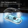 LAPCARE Trendy Rechargeable Transparent Wireless Mouse, Dual Mode (2.4GHz + Bluetooth V3.0 & V5.2), Type-C Port, Adjustable DPI Upto 2400