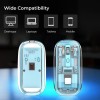 LAPCARE Trendy Rechargeable Transparent Wireless Mouse, Dual Mode (2.4GHz + Bluetooth V3.0 & V5.2), Type-C Port, Adjustable DPI Upto 2400