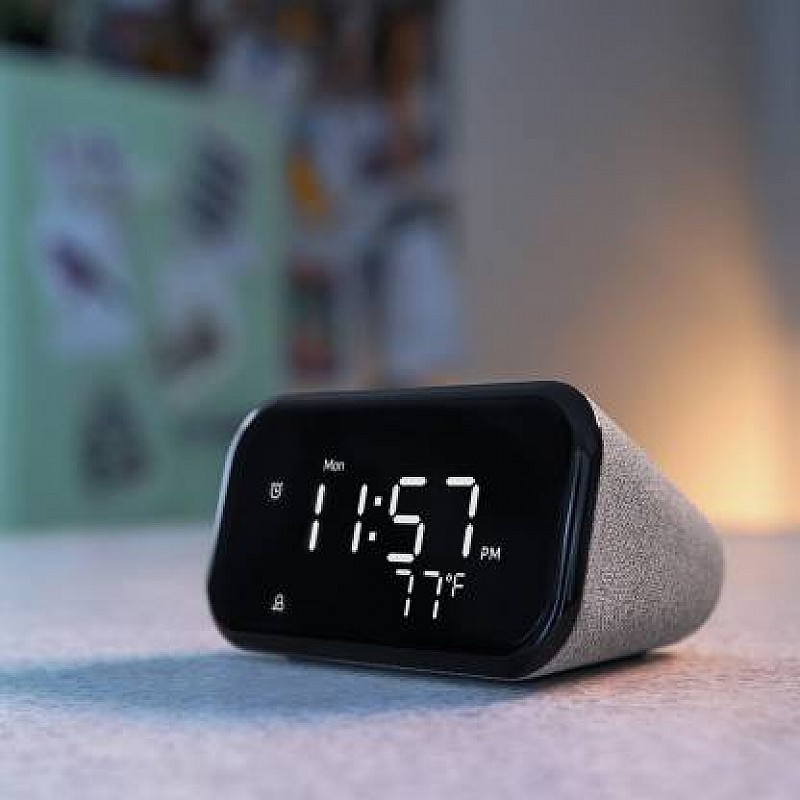 Lenovo Smart Clock Essential with Google Assistant Smart Speaker Hemp Grey