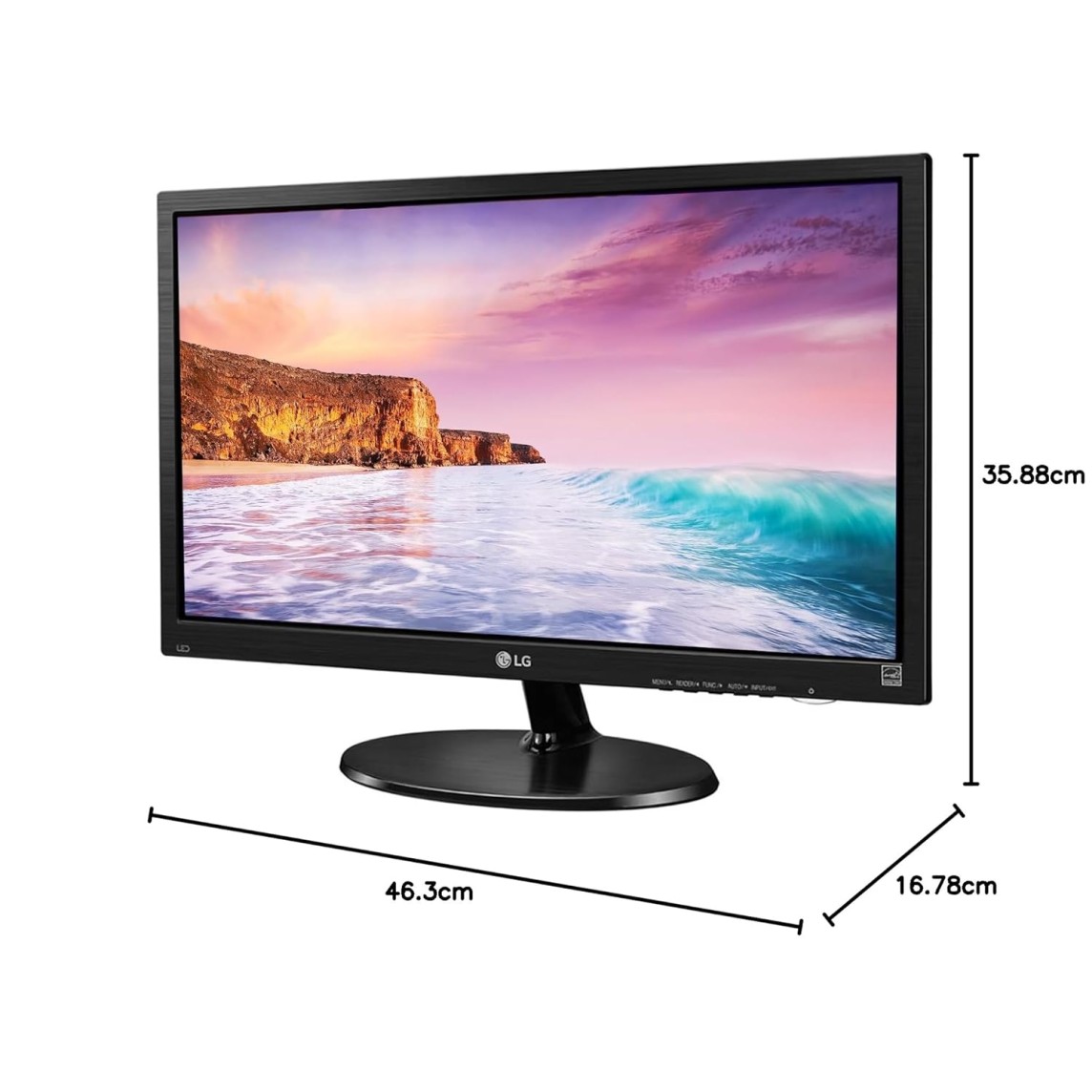 LG 20M39A (19.5 Inch, 49 Cm) HD LCD Monitor (1366 X 768 Pixels) with TN Panel, VGA Port, Wall Mount, Onscreen Control, Reader Mode, Flicker Safe, 3 Year Warranty - Black