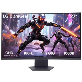 LG 27GS60QC-B Ultragear Curved Gaming Monitor, 27-Inch QHD (2560x1440), 180Hz 1ms 1000R AMD FreeSync HDR10, HDMI x 2 DisplayPort Borderless Design, Black Stabilizer DAS Crosshair FPS Counter - Black LG 27GS60QC-B Ultragear Curved Gaming Monitor, 27-Inch QHD (2560x1440), 180Hz 1ms 1000R AMD FreeSync HDR10, HDMI x 2 DisplayPort Borderless Design, Black Stabilizer DAS Crosshair FPS Counter - Black