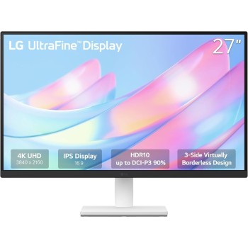 LG 27US500-W, 27 Inch Ultrafine Monitor, IPS, 4K UHD (3840x2160), 60Hz,HDR10 up to 90% DCI-P3 Color gamut, Borderless Design, Reader Mode, Flicker Safe, HDMI X 2, DisplayPort, Head Phone Out - White LG 27US500-W, 27 Inch Ultrafine Monitor, IPS, 4K UHD (3840x2160), 60Hz,HDR10 up to 90% DCI-P3 Color gamut, Borderless Design, Reader Mode, Flicker Safe, HDMI X 2, DisplayPort, Head Phone Out - White