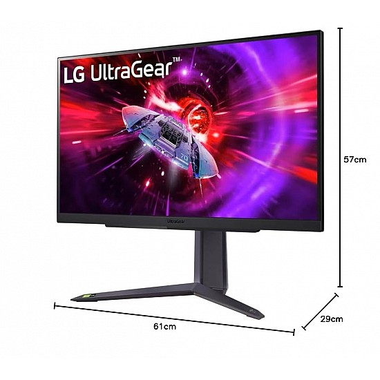 LG Ultragear Gaming Monitor(27") Qhd IPS Display(2560 * 1440),Smooth Gameplay:165Hz & 1Ms,HDR 10,Srgb 99%(Typ.),G-Sync,AMD Freesync Premium,Anti-Glare,Height,Pivot,Hdmi,Dp,Hp Out,27Gr75Q