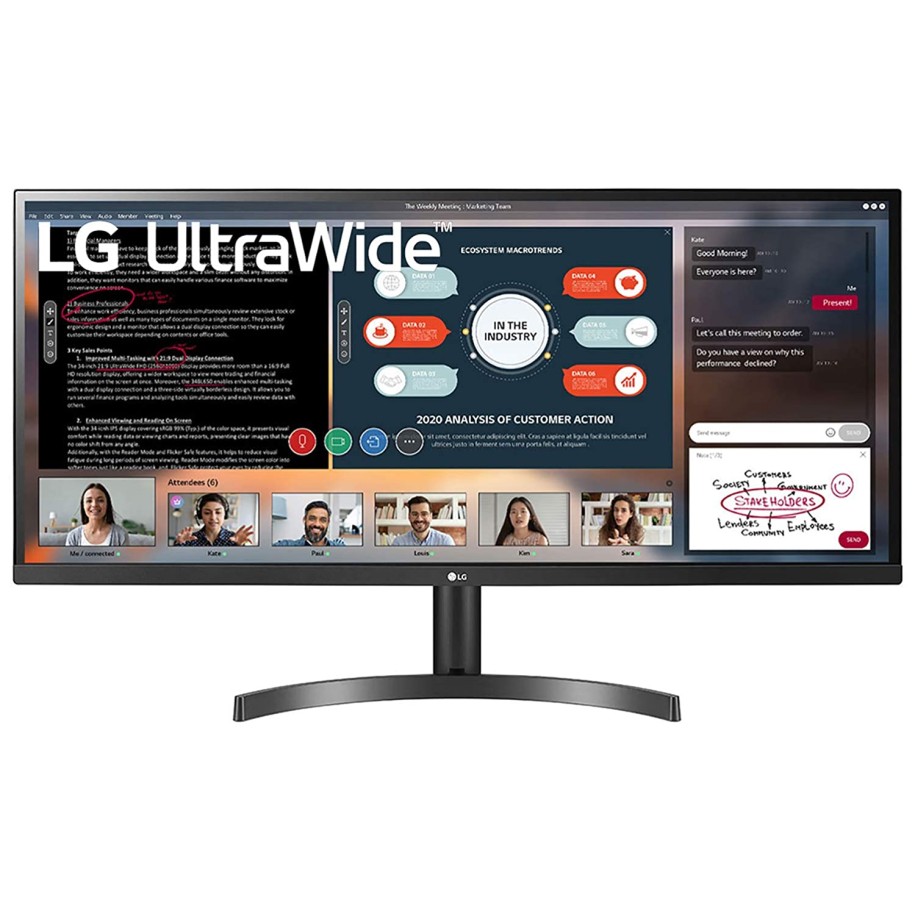 LG Ultrawide 34Wl500 34 Inch LCD Wfhd 2560 X 1080 Pixels HDR 10 Multitasking and Gaming Monitor (Black)