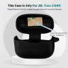 LIRAMARK Silicone Cover Case with Carbiner Compatible with JBL Tune 230NC TWS/JBL Tune 235NC (Black)