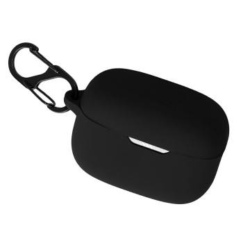 LIRAMARK Silicone Cover Case with Carbiner Compatible with JBL Tune 230NC TWS/JBL Tune 235NC (Black)