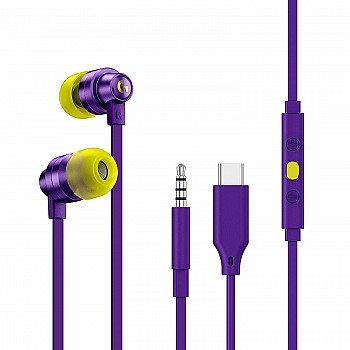 Logitech G333 Wired Gaming Earphones with Gaming-Grade Dual Drivers with USB-C Adapter - Purple