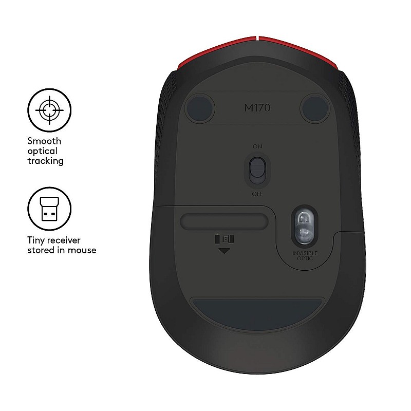 Logitech M171 Wireless Mouse (Red)