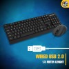 Lapcare E9 Wired Combo-Wired Keyboard and Mouse Set-USB, Ergonomic Design- Black