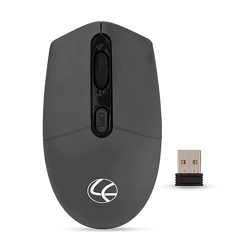 Lapcare Jolly LMW-111 Wireless Rechargeable Mouse with 4 Durable Keys and DPI Upto 1600 (Dark Grey) (LKWILD6925)-