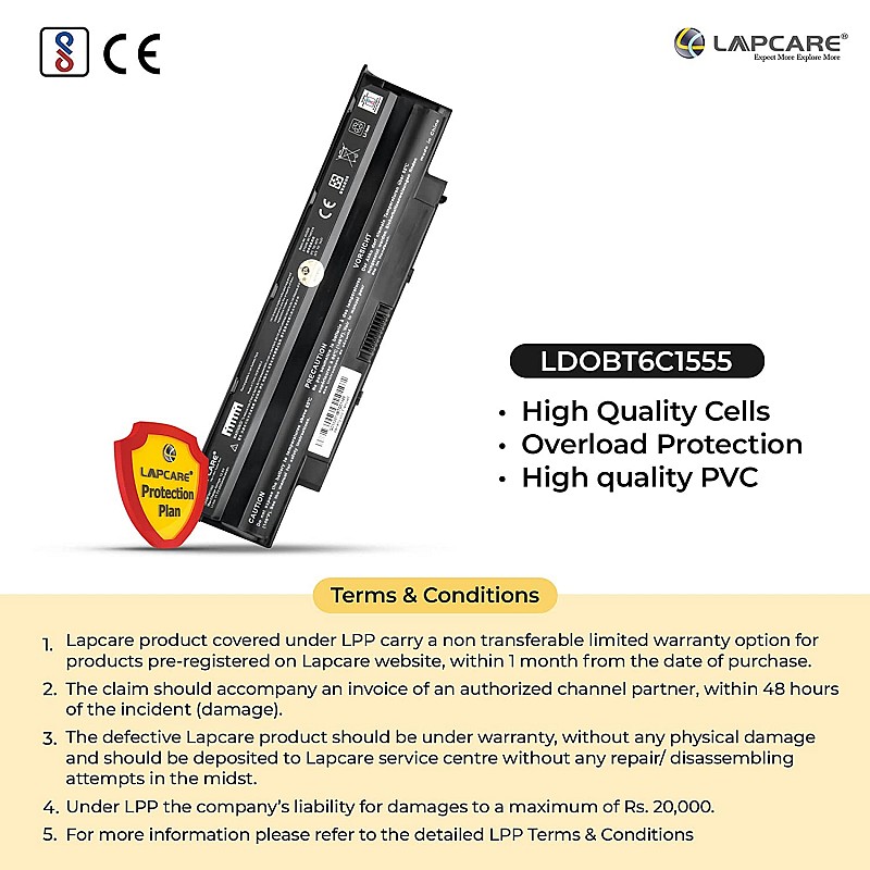 Lapcare LD0BT6C1555 Laptop Battery Dell battery