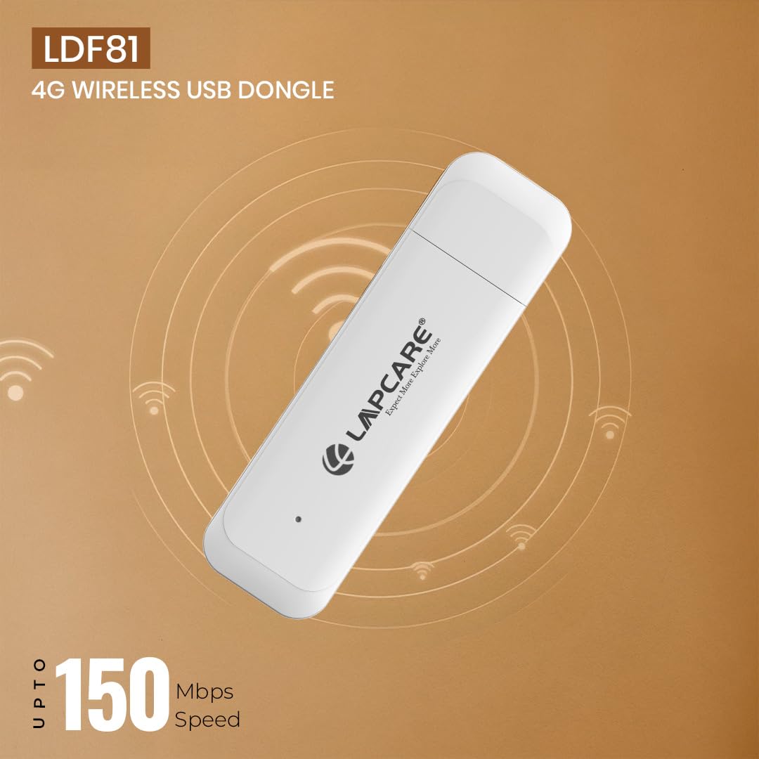 Lapcare LDF72 Single_Band 4G Fast Wireless USB Dongle with All SIM Network Support LKIOLD9205