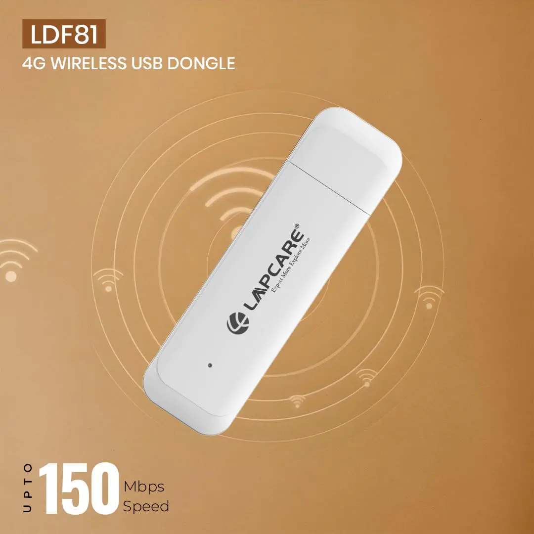 Lapcare LDF72 Single_Band 4G Fast Wireless USB Dongle with All SIM Network Support LKIOLD9205