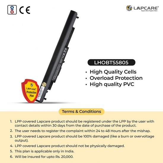 Lapcare LHOBTS5805 4-Cell 14.8V 2000mAh Laptop Battery for HP HS04 (Black)