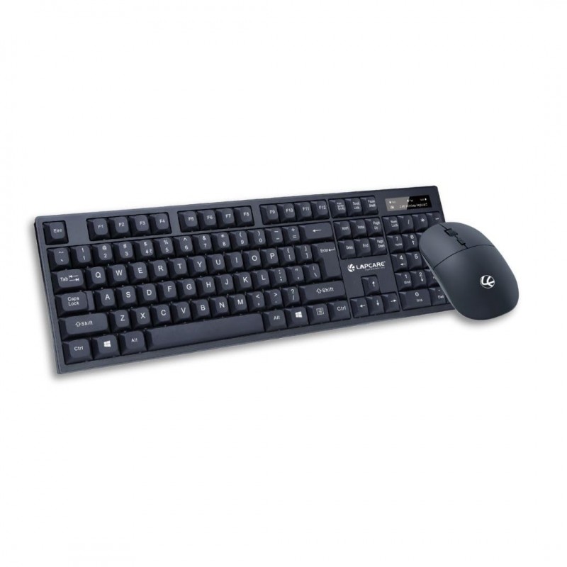 Lapcare WL-102 Wireless Keyboard and High Precision Mouse, 2.4GHz Wireless with Nano Receiver, PC/Laptop-Black